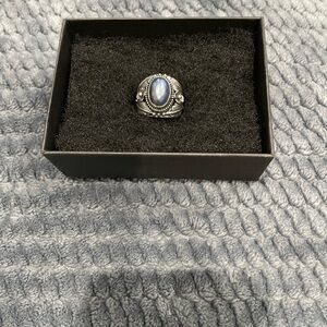 Elegant Silver and Blue Women's Ring